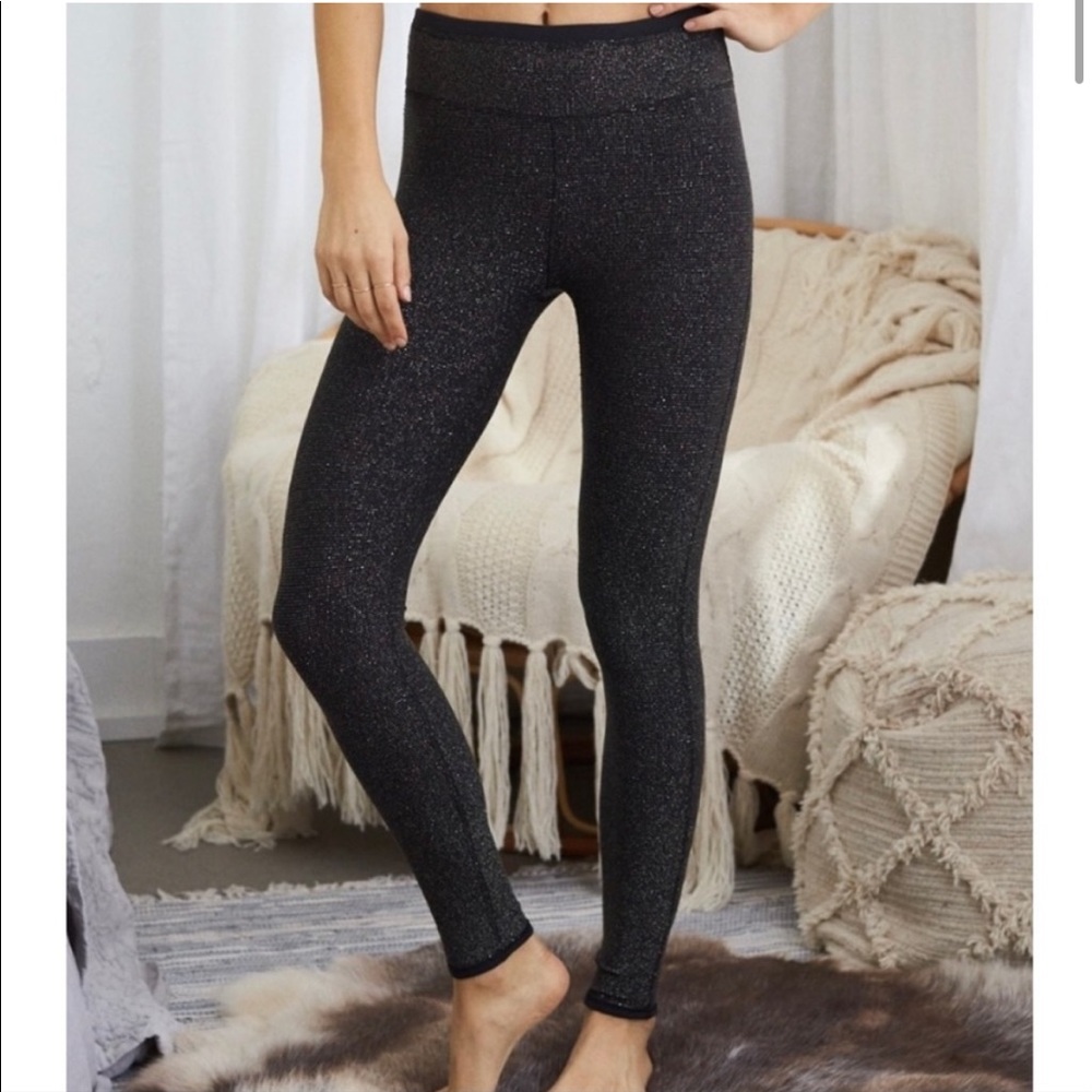 Aerie Chill. Play. Move. Leggings Black Sparkle Women's Small